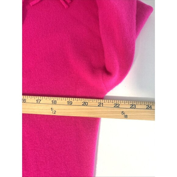 Aqua Cashmere Hot Pink Hoodie Sweater Size M Soft Pullover Long Sleeve Cozy - Picture 6 of 8
